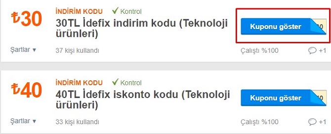 İdefix promosyon kodu